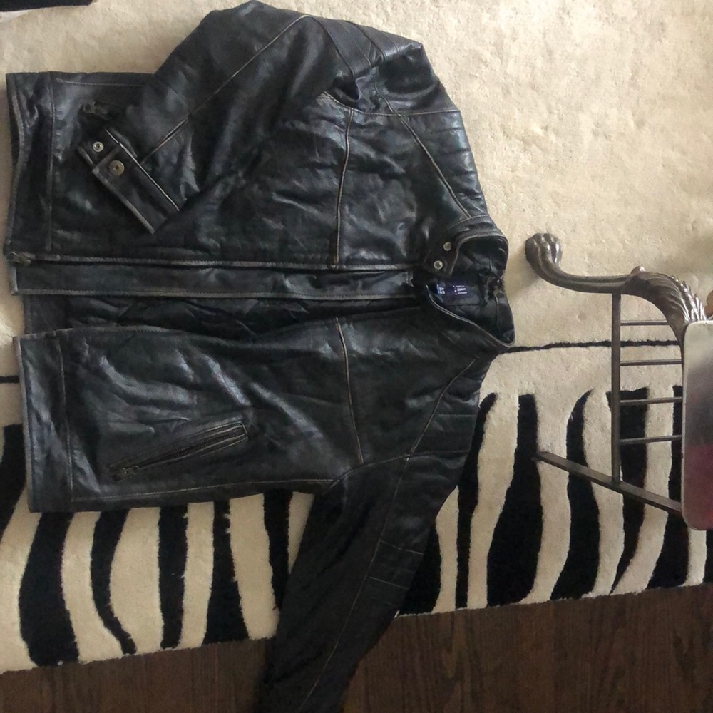 Intentionally Distressed Gap Kids Leather Jacket